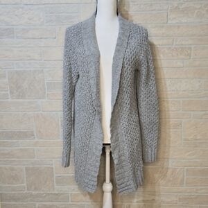 Patagonia Gray Waffle Knit Open Front Cardigan Sweater Eco Recycled Size M